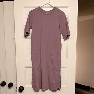 Cotton Mauve Midi T Shirt Dress